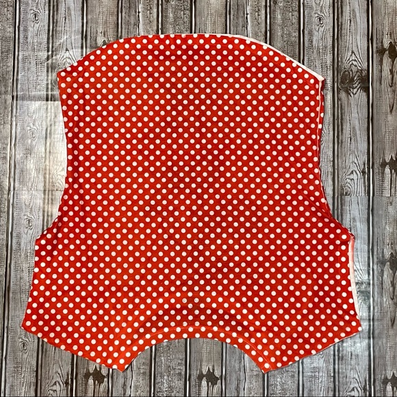 Disney Parks Red White Polka Dot Minnie Mouse Women's Blouse Shirt, Size Large - Picture 2 of 3